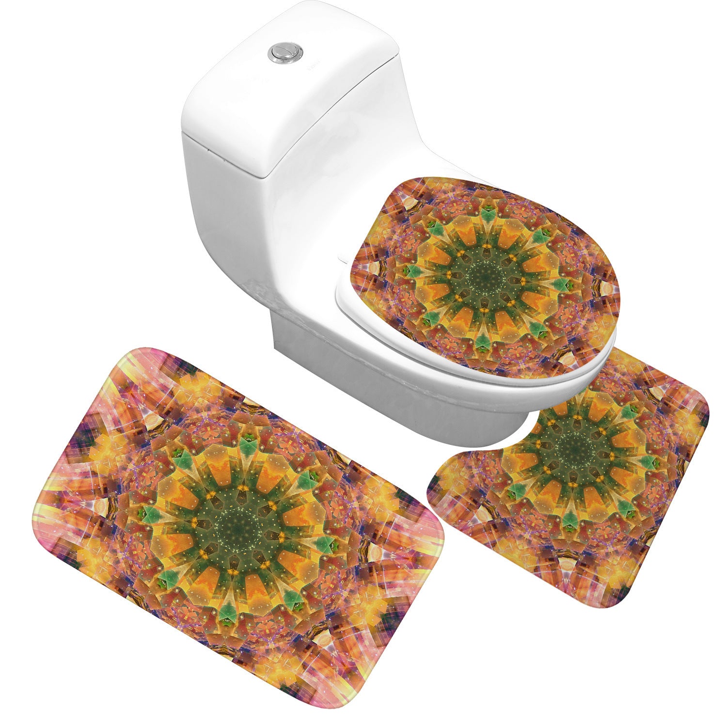 Receiving Bag Three-piece Toilet Bathroom Toilet Carpet Non-slip Absorbent Toilet Floor Mat Classic Pattern