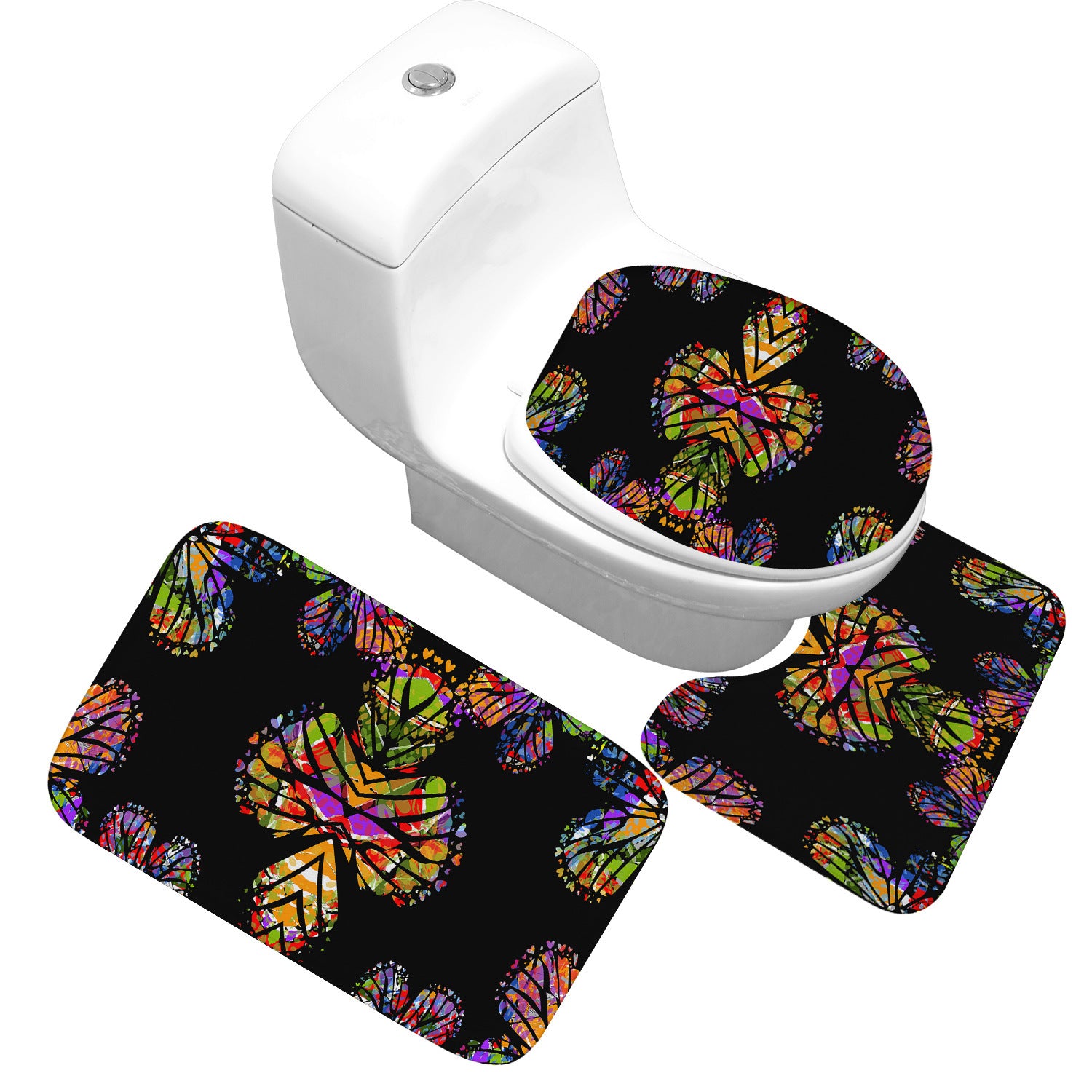 Receiving Bag Three-piece Toilet Bathroom Toilet Carpet Non-slip Absorbent Toilet Floor Mat Classic Pattern