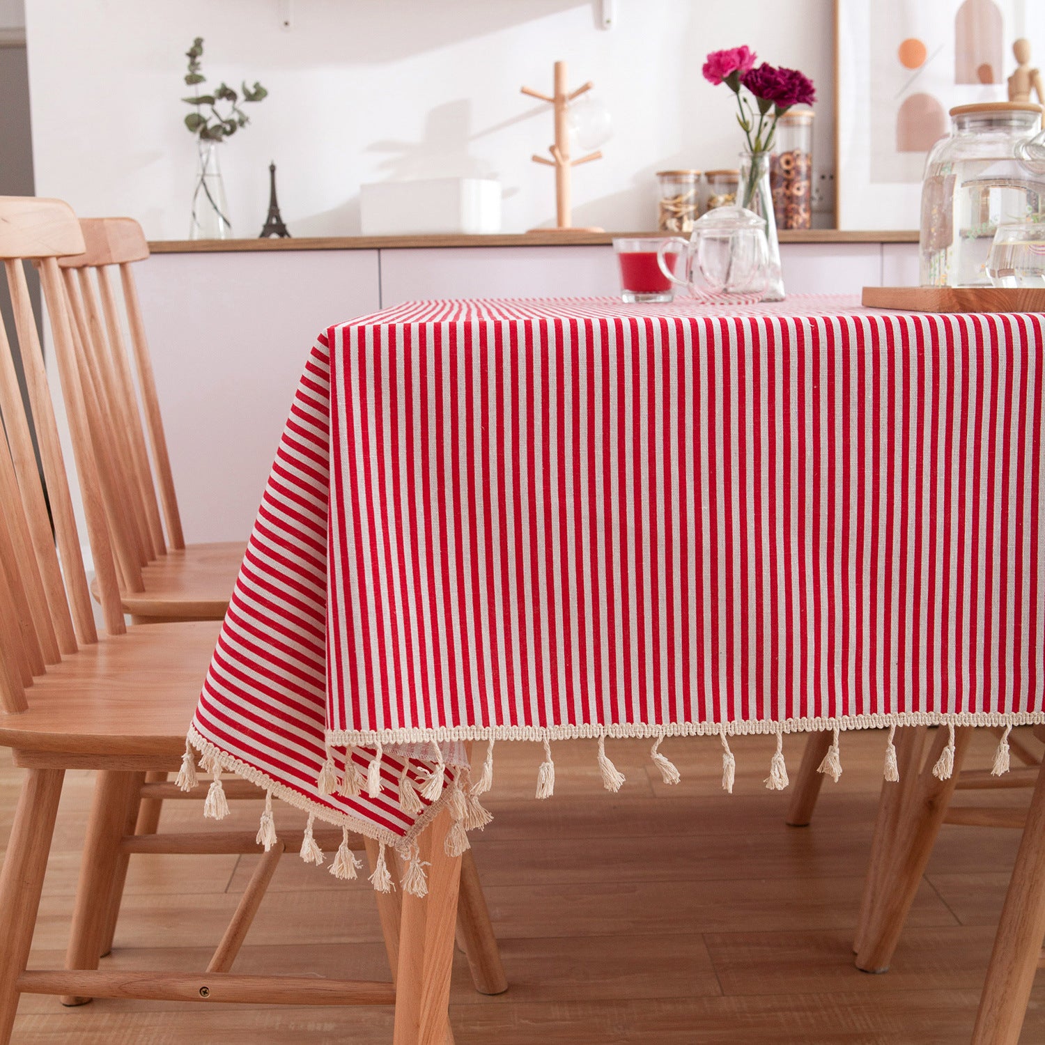 Fabric Cotton And Linen Small Round Table Cloth Square Red Table Cloth