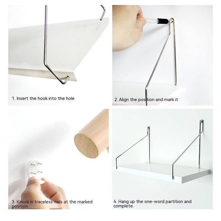 Punch-free Wall Shelf Bedroom Ledge Wall-mounted