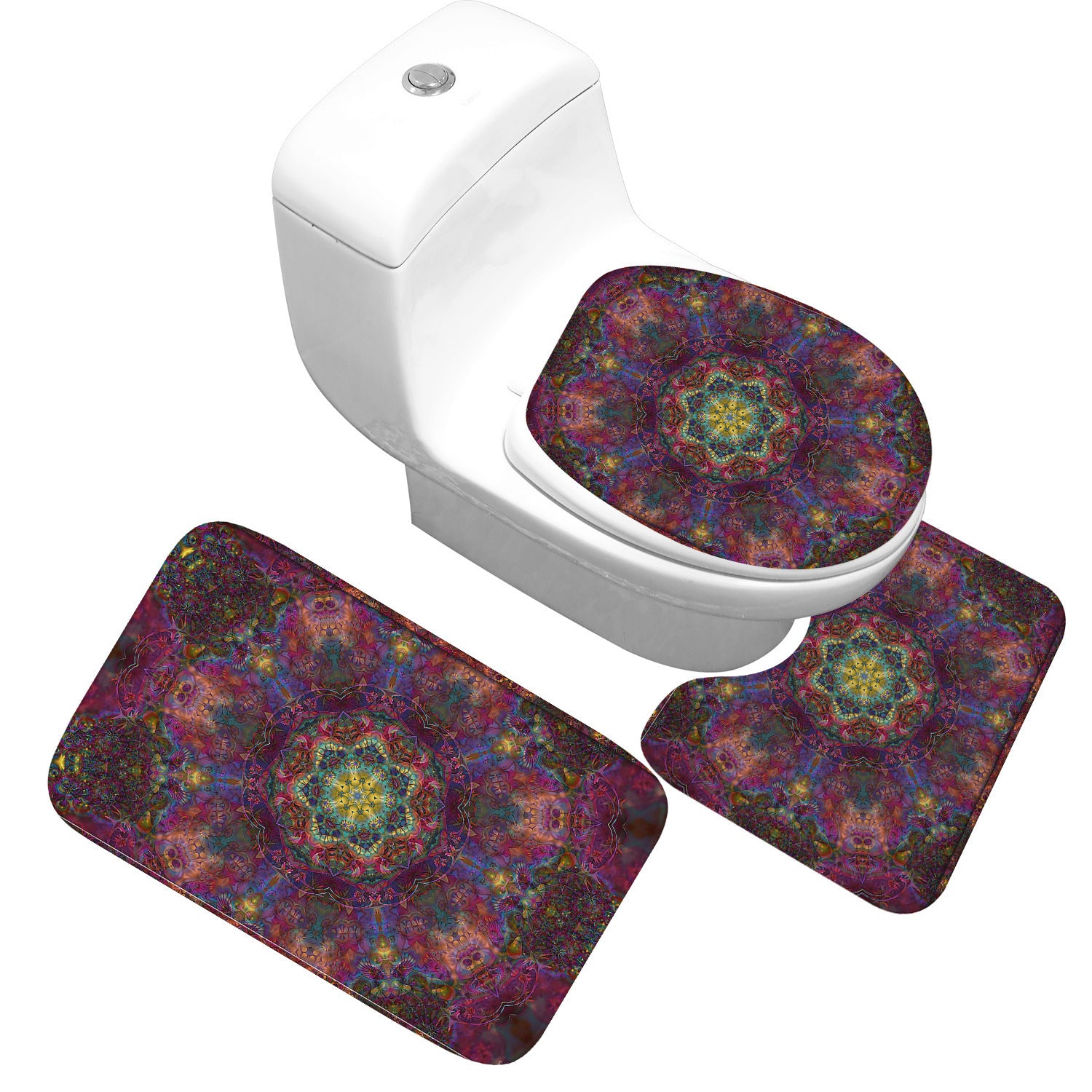 Receiving Bag Three-piece Toilet Bathroom Toilet Carpet Non-slip Absorbent Toilet Floor Mat Classic Pattern