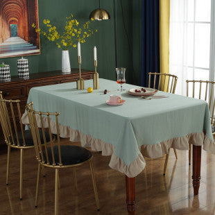Waterproof Tablecloth Mediterranean Style Blue Striped Tassel Table Cloth Tablecloth Cotton Linen Coffee Table Cloth Cover Towel