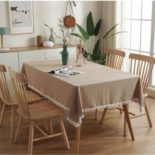 Waterproof Tablecloth Mediterranean Style Blue Striped Tassel Table Cloth Tablecloth Cotton Linen Coffee Table Cloth Cover Towel