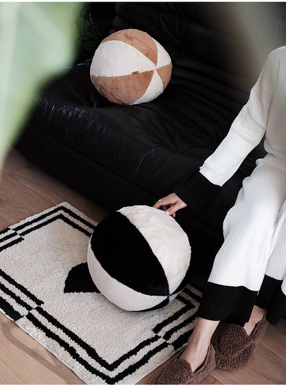 Sitting Room Sofa Black And White Nordic Style Soft Comfortable Plush Pillow