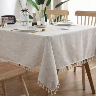 Waterproof Tablecloth Mediterranean Style Blue Striped Tassel Table Cloth Tablecloth Cotton Linen Coffee Table Cloth Cover Towel