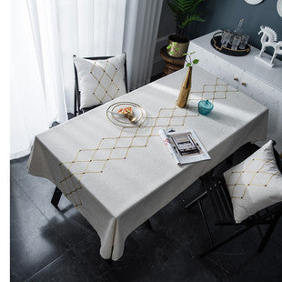 Waterproof Tablecloth Mediterranean Style Blue Striped Tassel Table Cloth Tablecloth Cotton Linen Coffee Table Cloth Cover Towel