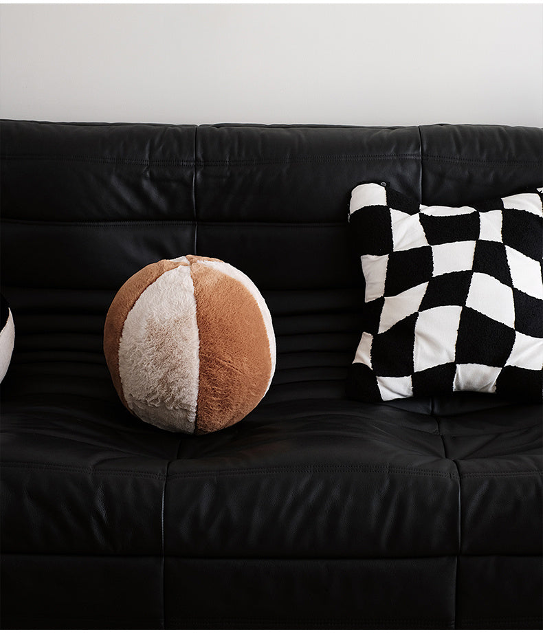 Sitting Room Sofa Black And White Nordic Style Soft Comfortable Plush Pillow